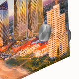 Large abstract depiction of Queensland scenery in muted earth tones on acrylic glass, ideal for dining room art.