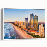 Vintage poster art featuring a colorful Queensland, Australia scenery on an extra large framed canvas.