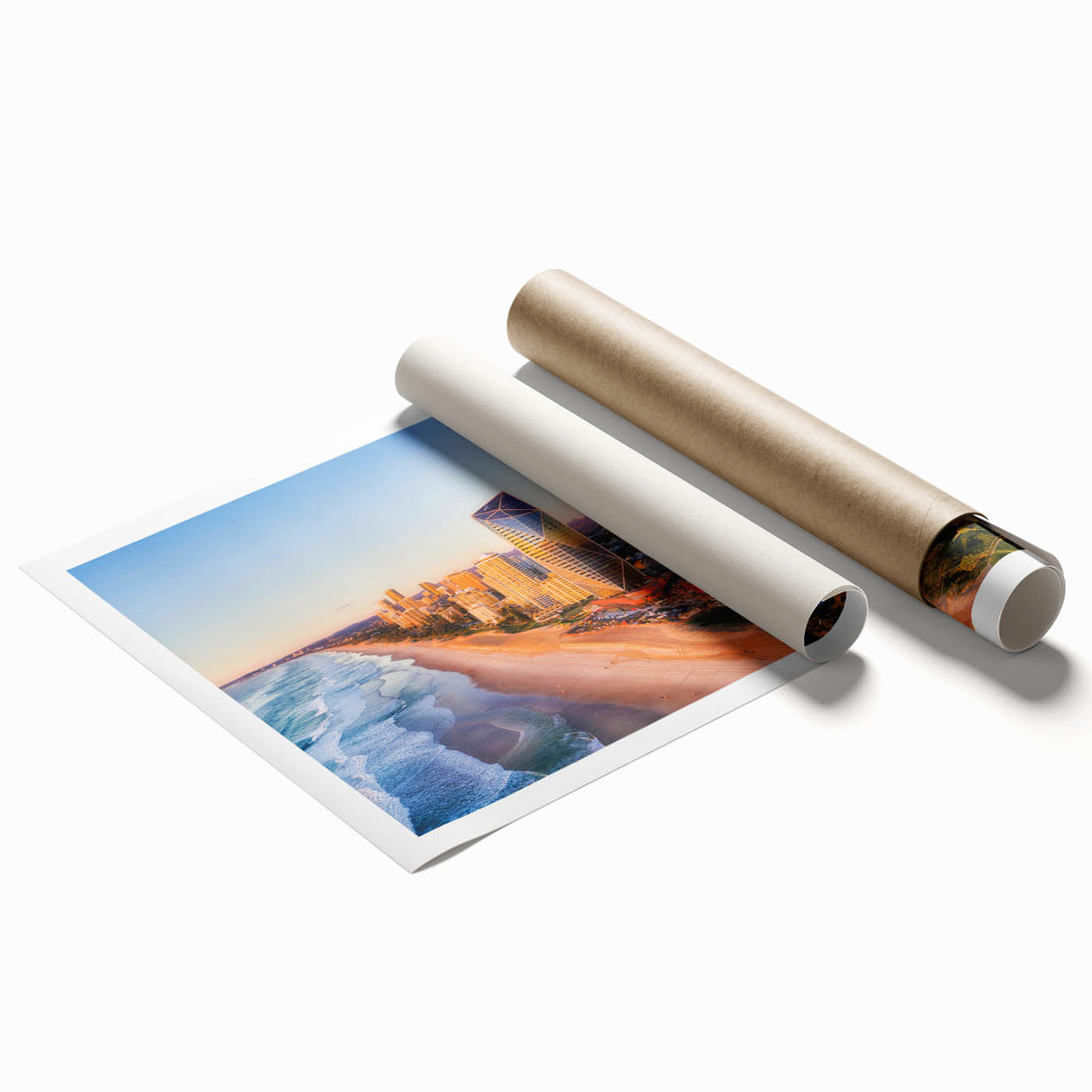 Extra large rolled print of Queensland scenery with vibrant floral elements, ideal for classy bathroom wall art.