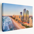 Scenic Queensland landscape on stretched canvas, featuring vibrant green and blue tones, suitable for kitchen wall art.