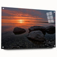 Acrylic print of a serene Manitoba landscape, featuring muted earth tones, ideal for bedroom or dining room decor.