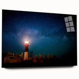Acrylic print of a large abstract landscape, featuring cool blue and green tones, ideal for bedroom or dining room art.