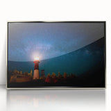 Mid-century modernist art depicting a serene New Brunswick landscape in muted earth tones, framed in acrylic.