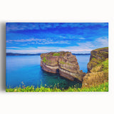 Black and white large art print of Newfoundland scenery on stretched canvas, ideal for kitchen wall art.