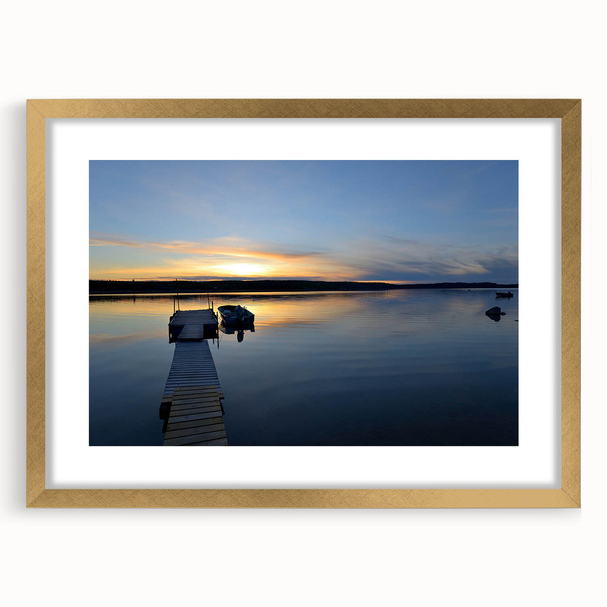 Extra large abstract art print of the Northwest Territories in textured gold frame, ideal for living room decor.