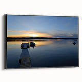 Black and white landscape art painting of Northwest Territories on a framed canvas, ideal for bedroom wall decor.