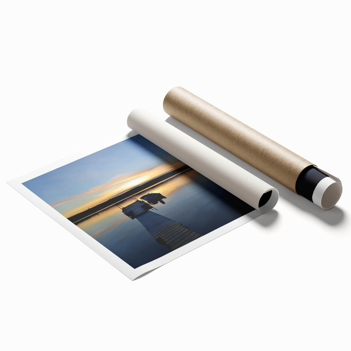 Extra large rolled print of Northwest Territories scenery in muted green and blue tones.