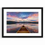 Extra large colorful abstract art print depicting a textured Ontario scenery, framed in black, ideal for living room decor.