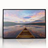 Large abstract wall art depicting a serene Ontario landscape in muted earth tones on a framed acrylic panel.