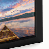 Framed canvas featuring a textured depiction of Ontario's scenery in black with vibrant color accents.