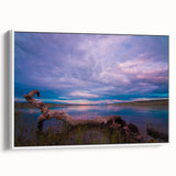 Vintage poster art of Saskatchewan scenery on framed canvas, featuring colorful art in extra large size.