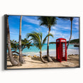 Black and white framed canvas of a vintage landscape painting, ideal for bedroom wall art.