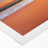 Art deco poster of a Caribbean Barbados scenery on rolled canvas, featuring pastel shades, suitable for dining room wall art.