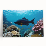 Large black and white stretched canvas of a Caribbean scenery, ideal for kitchen wall art.