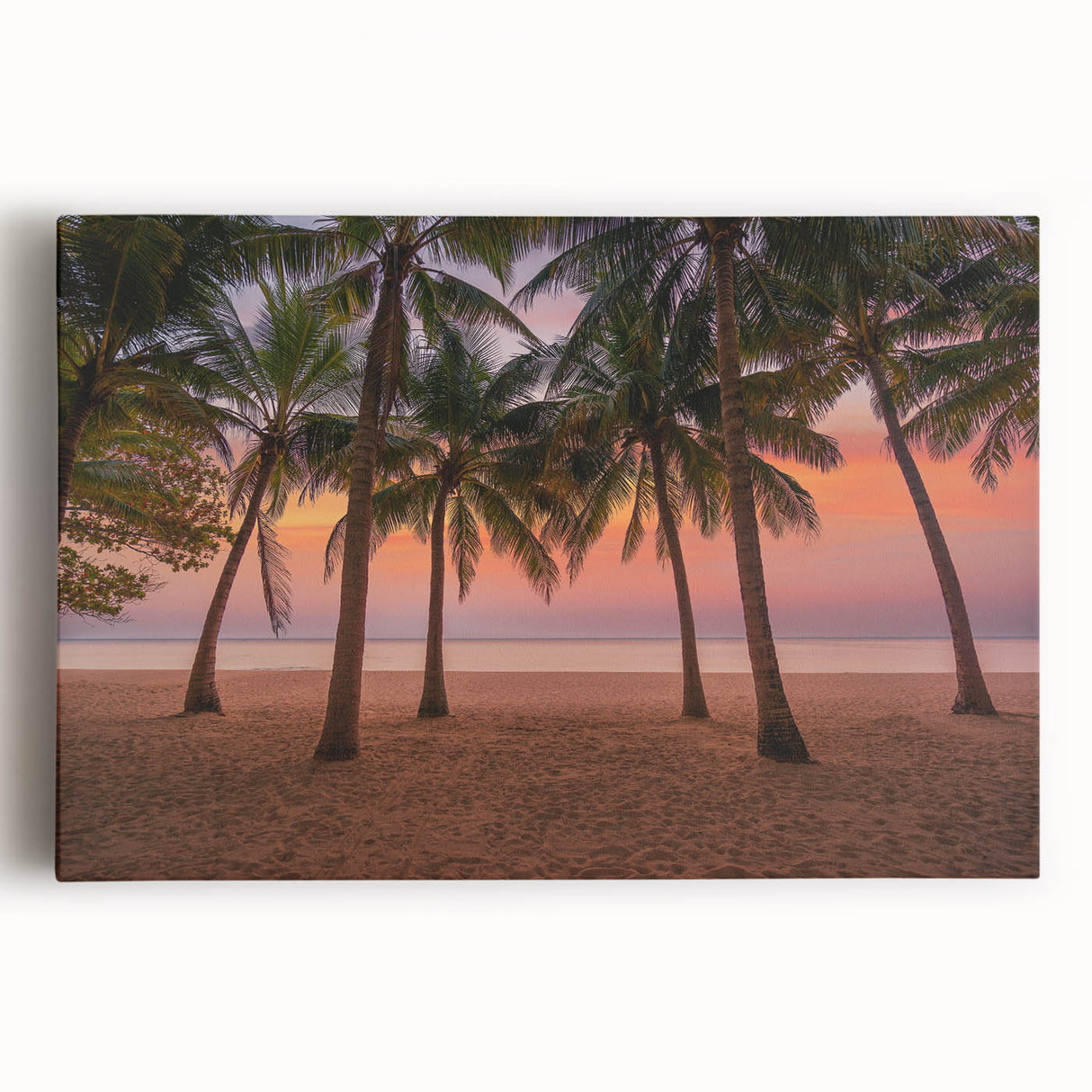 Black and white stretched canvas of a Caribbean scenery, ideal for kitchen wall art.