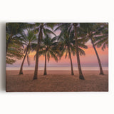 Black and white stretched canvas of a Caribbean scenery, ideal for kitchen wall art.