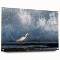 Large abstract wall art depicting the Caribbean scenery in vibrant blue and green tones on acrylic glass.