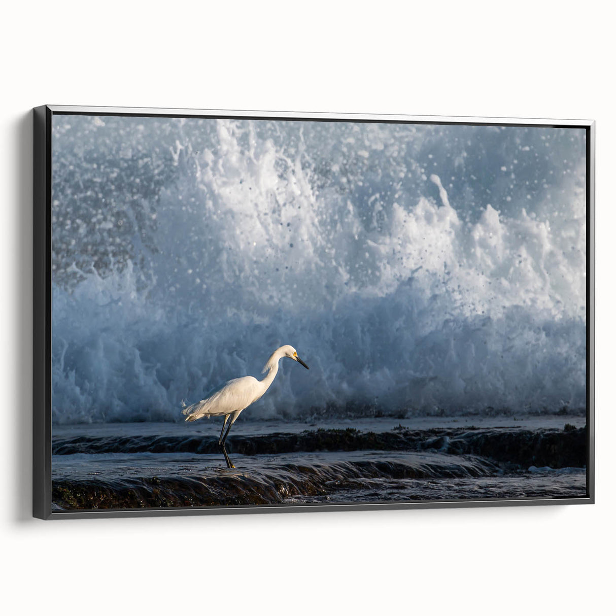 Black and white framed canvas depicting a vintage Puerto Rican landscape, ideal for bedroom wall art.
