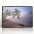Large abstract wall art of Caribbean Saint Lucia scenery in black framed acrylic, ideal for modern art wall decor.
