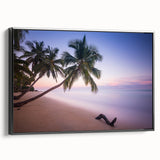 Black and white framed canvas of Saint Lucia landscape, ideal for bedroom wall art.