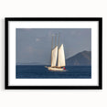 Extra large, colorful abstract art print of a Caribbean scene in a black frame, ideal for living room decor.