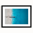 Extra large framed abstract art print featuring a colorful Caribbean scenery, ideal for living room decor.