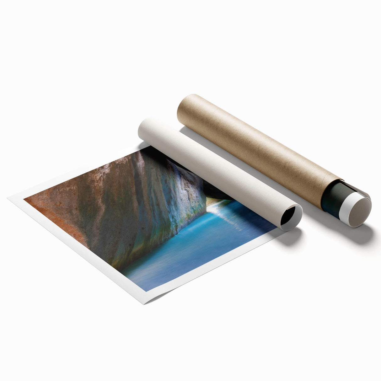 Extra large rolled print depicting the Caribbean Virgin Islands with vivid blue ocean and sky.