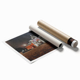 Extra large rolled print of a Costa Rican landscape with vibrant green tones, ideal for classy bathroom wall art.