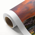 Art Deco style poster of a Central American scenery in pastel shades on rolled canvas, ideal for nursery wall art.