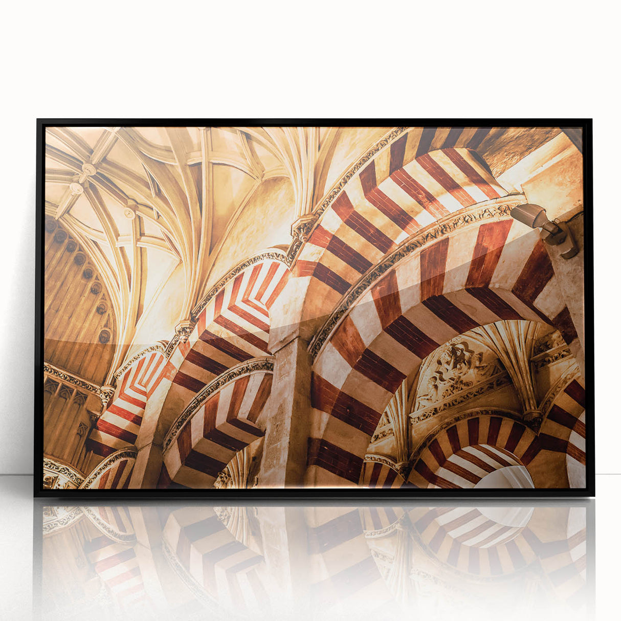 Large abstract wall art depicting a Central American landscape in vibrant colors on a framed acrylic.