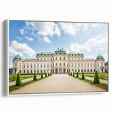 Vintage poster art depicting a scenic Austrian landscape on a framed canvas, with colorful art in a large format.