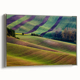 Framed canvas of a Czech Republic landscape painting featuring colorful art in a vintage poster style.