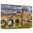 Acrylic print of a European scenery featuring Bath, England, in muted earth tones, ideal for dining room decor.