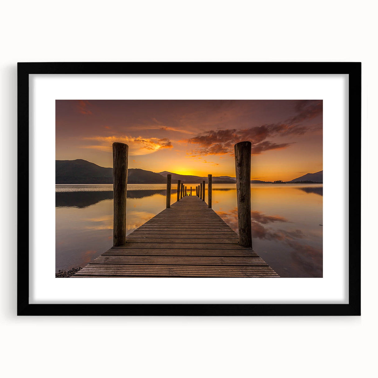 Extra large abstract art print of a colorful, textured English countryside scene on a framed black canvas.
