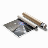 Extra large rolled print depicting Piccadilly, England, in muted watercolor tones, ideal for classy bathroom wall art.