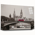 Acrylic print of the Thames River in muted gray and blue tones, suited for bedroom or dining room decor.