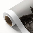 Art Deco style poster of the Thames River in muted blue and gray tones on rolled canvas, ideal for nursery wall art.