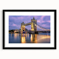 Extra large abstract print of Tower Bridge in vibrant colors on textured canvas, ideal for living room decor.