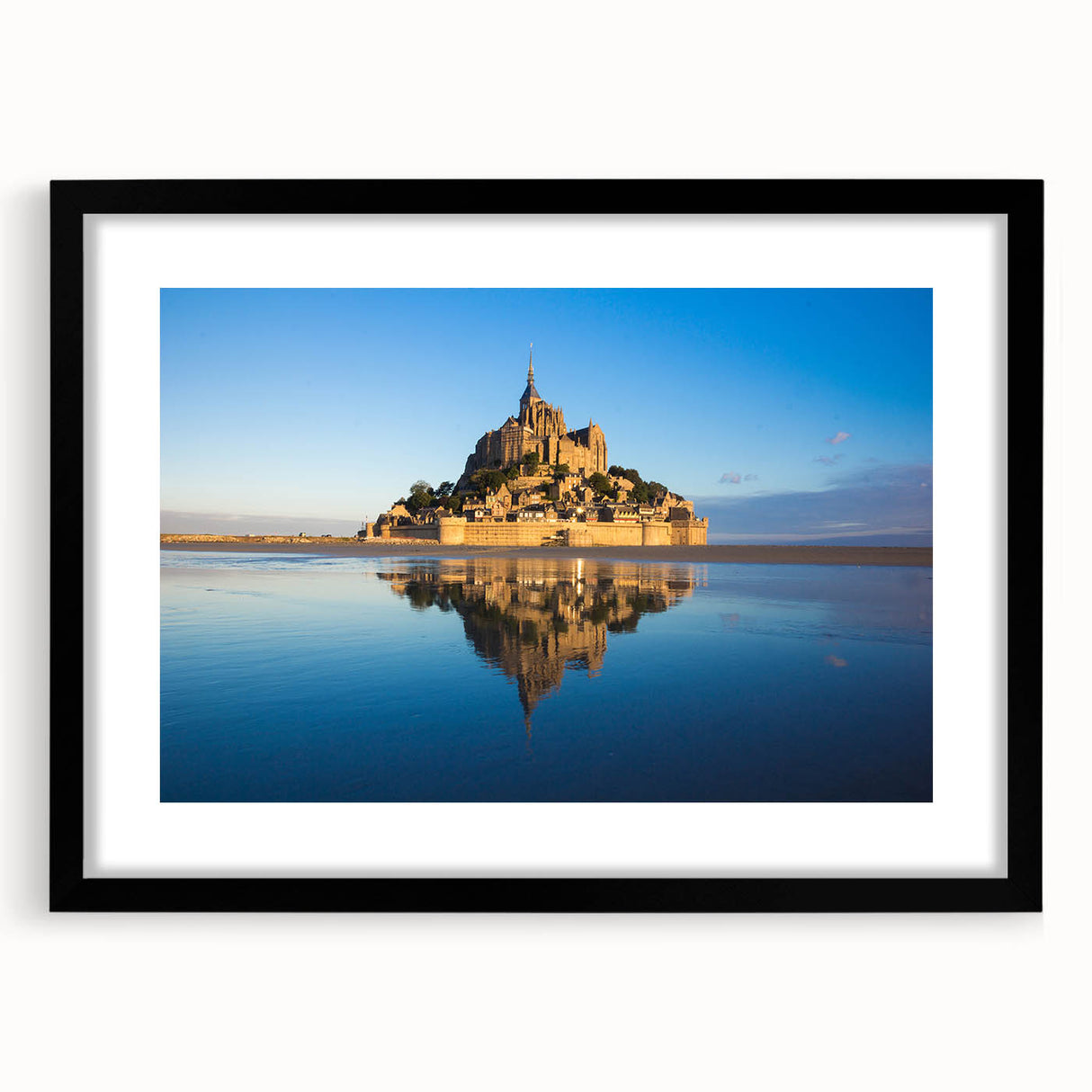 Extra large framed abstract art print depicting a colorful, textured scenery of a French landscape.