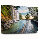 Acrylic print of a serene Nice, France landscape in soft pastel colors, suitable for bedroom or dining room decor.