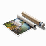 Extra large rolled print depicting a floral scene in Nice, France, in soft pastel shades, ideal for classy bathroom wall art.