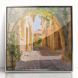 Large art print of a Provencal landscape in muted earth tones on a framed acrylic, ideal for modern art wall decor.