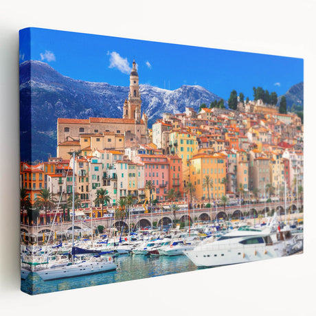 Large art print of Southern France scenery on stretched canvas, with vibrant green and blue tones.