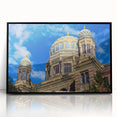Large abstract wall art featuring a stylized Berlin skyline in black and gray tones on acrylic.