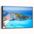 Black and white framed canvas featuring a vintage-style landscape of a European scenery, ideal for bedroom wall decor.
