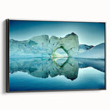 Black and white framed canvas depicting a vintage-style Greenland landscape, ideal for bedroom wall art.