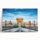Black and white photograph of a European cityscape on large stretched canvas, suitable for kitchen wall art.
