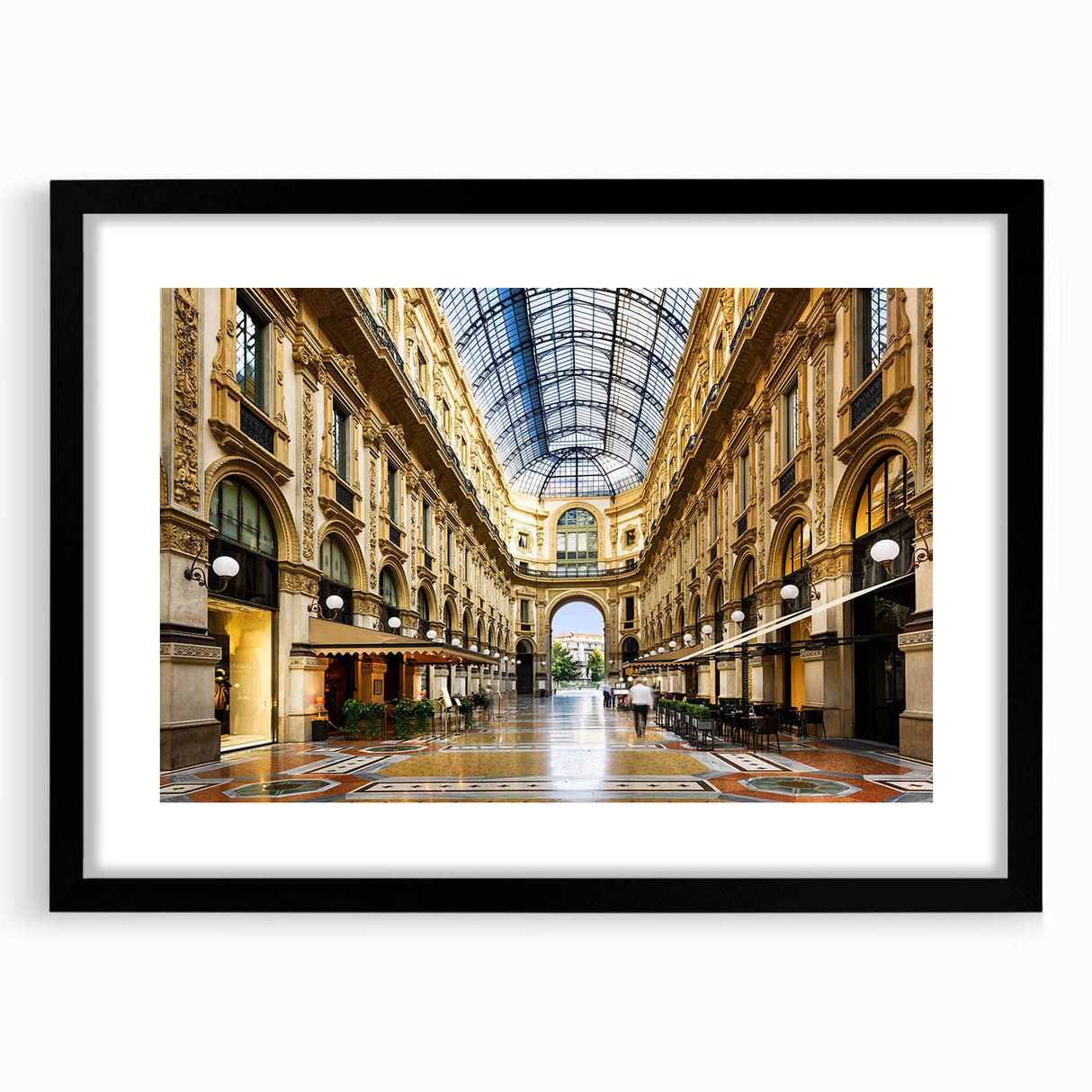 Colorful abstract art print of Milan scenery in vibrant hues on a textured, extra large canvas, ideal for living room decor.