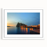Textured art print of Naples scenery in abstract style, featuring earthy tones on a white framed mat, ideal for bedroom art.