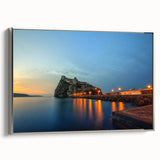 Landscape art painting of Naples with vibrant colors on a framed canvas, ideal for living room decor.